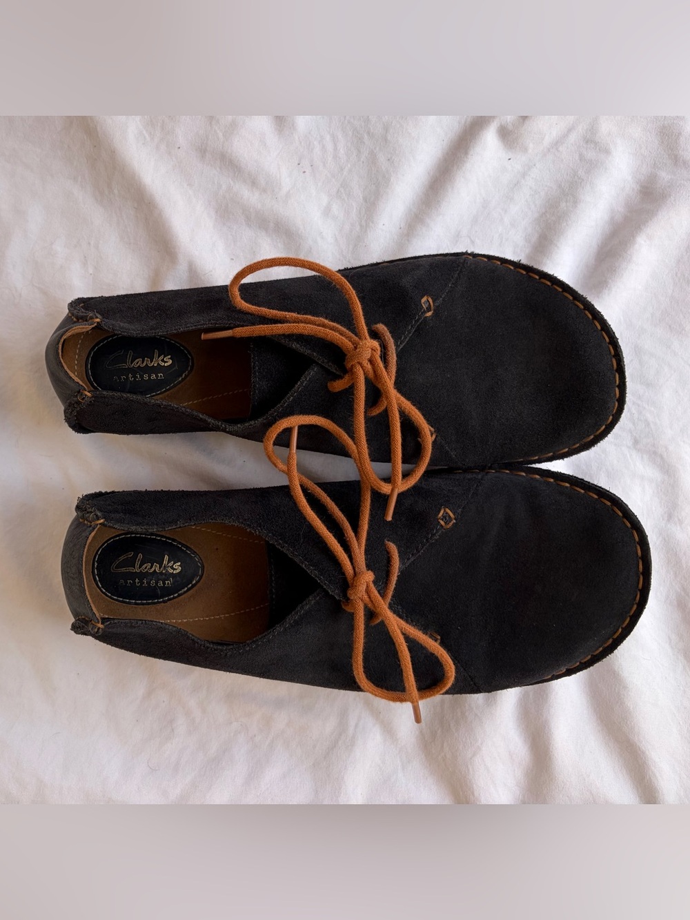 Clarks Artisan Janey Mae suede oxford dark blue Sz 10 comfort super soft great!!